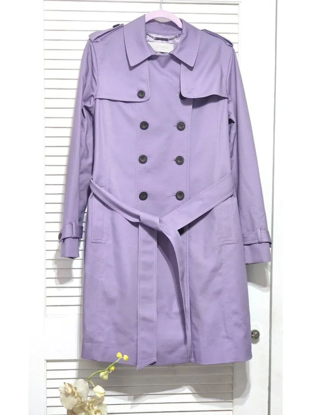 NWOT Hobbs London Women's Lavender Saskia Double-Breasted Trench Coat Sz 10 3299 - Picture 13 of 16